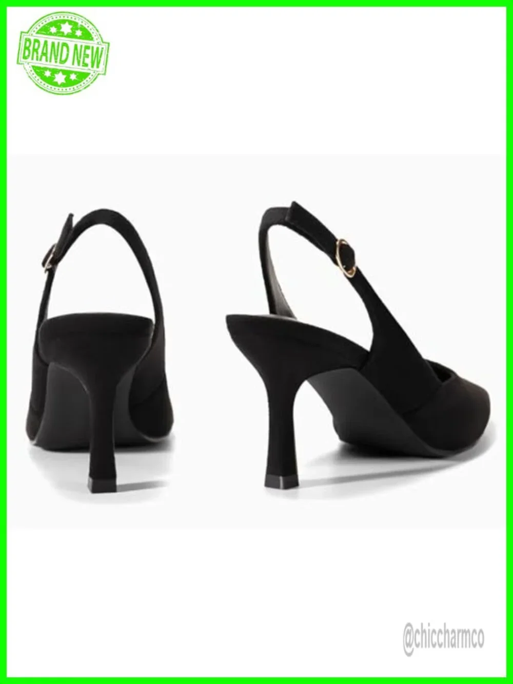 Faux Leather Slingback Kitten Heels Pumps Shoes Closed Toe Wedding Party Dress